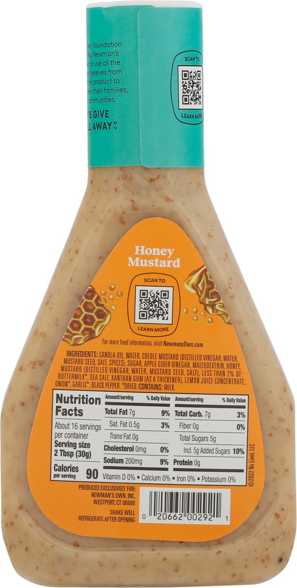 slide 3 of 9, Newman's Own Honey Mustard Dressing 16 fl oz, 16 fl oz