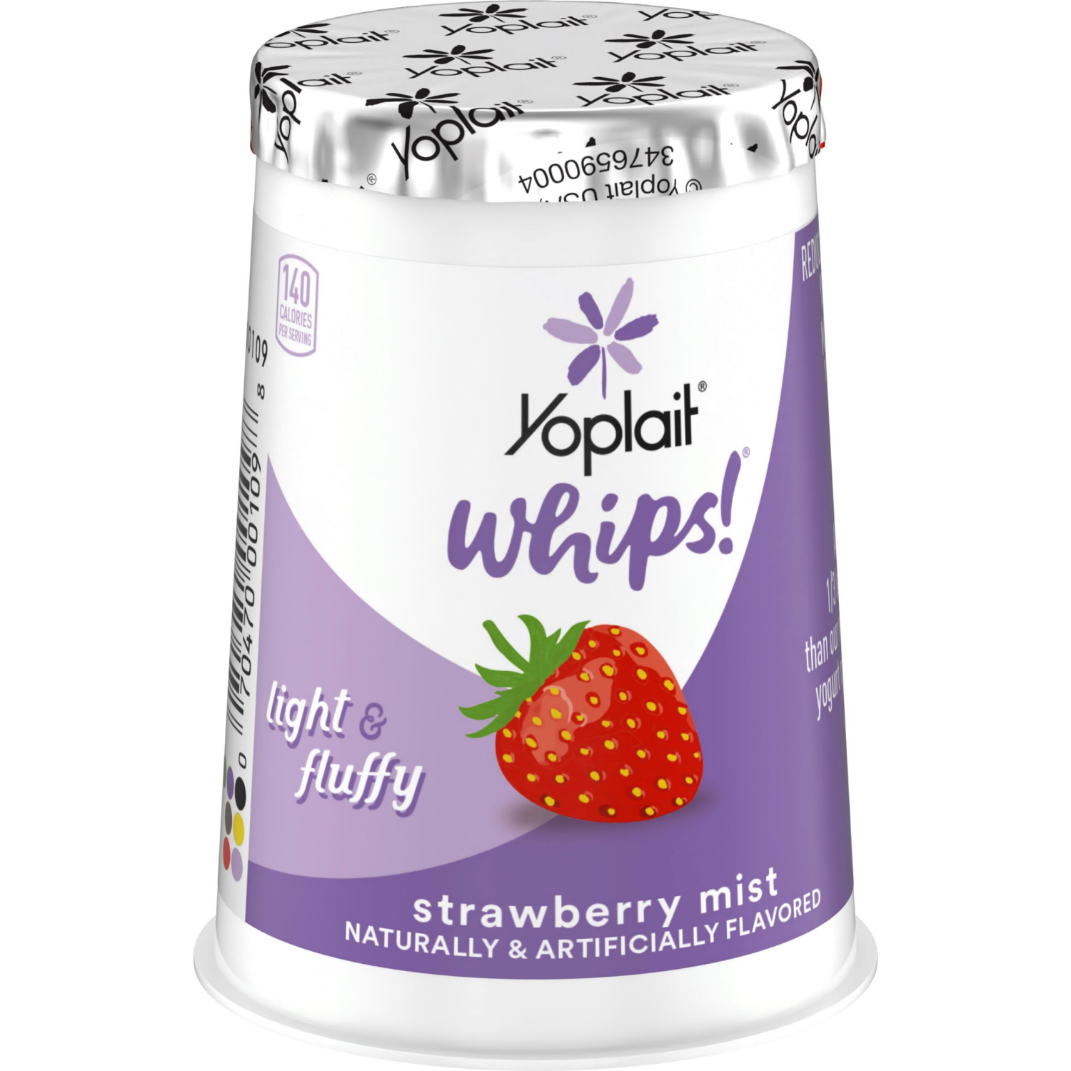 slide 5 of 6, Yoplait Whips Reduced Fat Yogurt Mousse, Strawberry Mist Flavored, Gluten Free Snack, 4 OZ Yogurt Cup, 4 oz