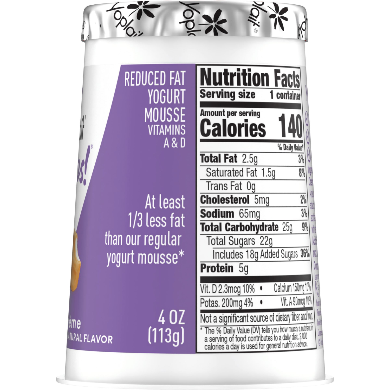 slide 4 of 6, Yoplait Whips Lowfat Yogurt Mousse, Orange Creme Flavored, Gluten Free Snack, 4 OZ Yogurt Cup, 4 oz