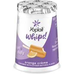 Yoplait Whips Lowfat Yogurt Mousse, Orange Creme Flavored, Gluten Free Snack, 4 OZ Yogurt Cup