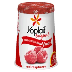 Yoplait Original Low Fat Red Raspberry Yogurt Cup, Made with Real Fruit, 6 oz
