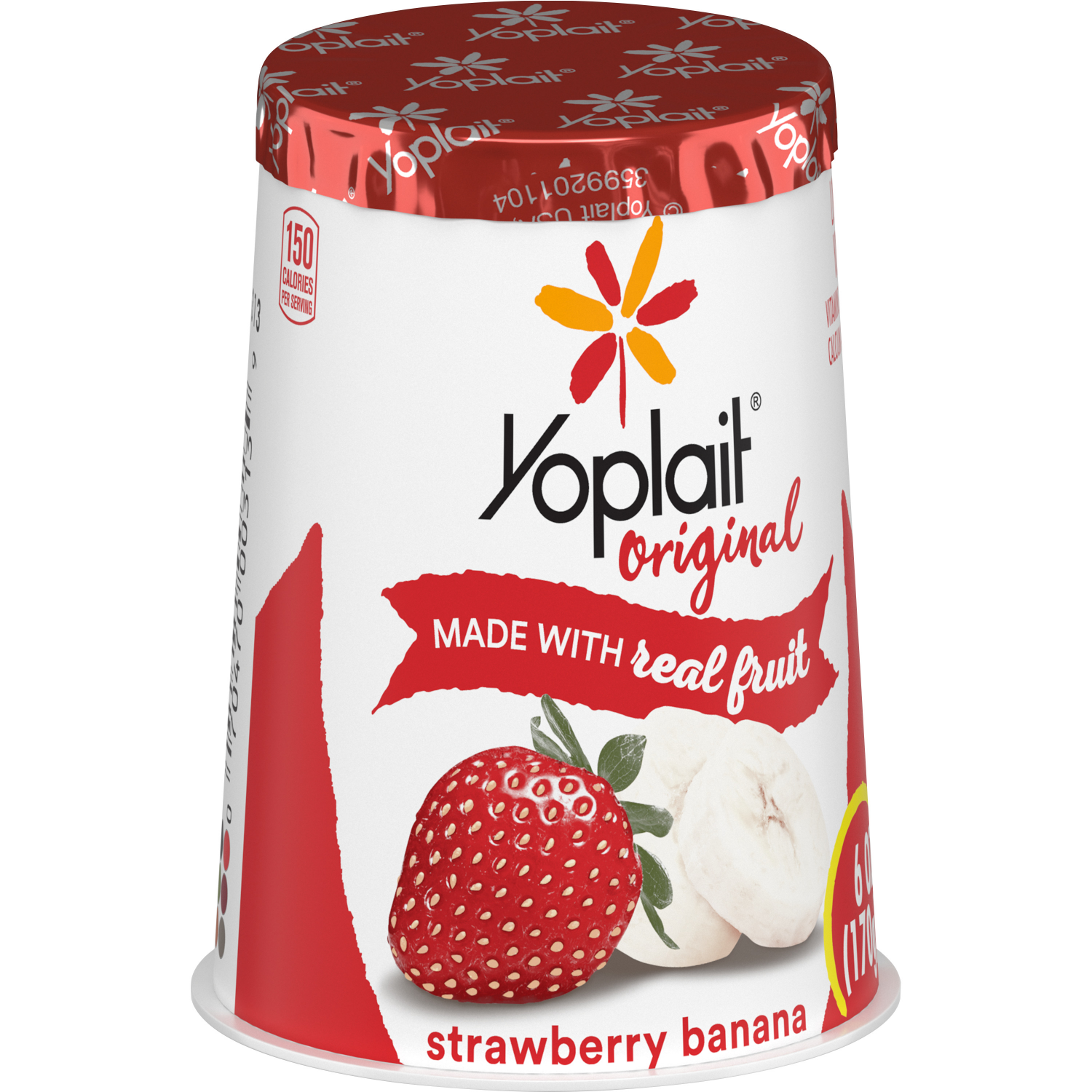 slide 4 of 4, Yoplait Original Low Fat Strawberry Banana Yogurt Cup, Made with Real Fruit, 6 oz, 6 oz