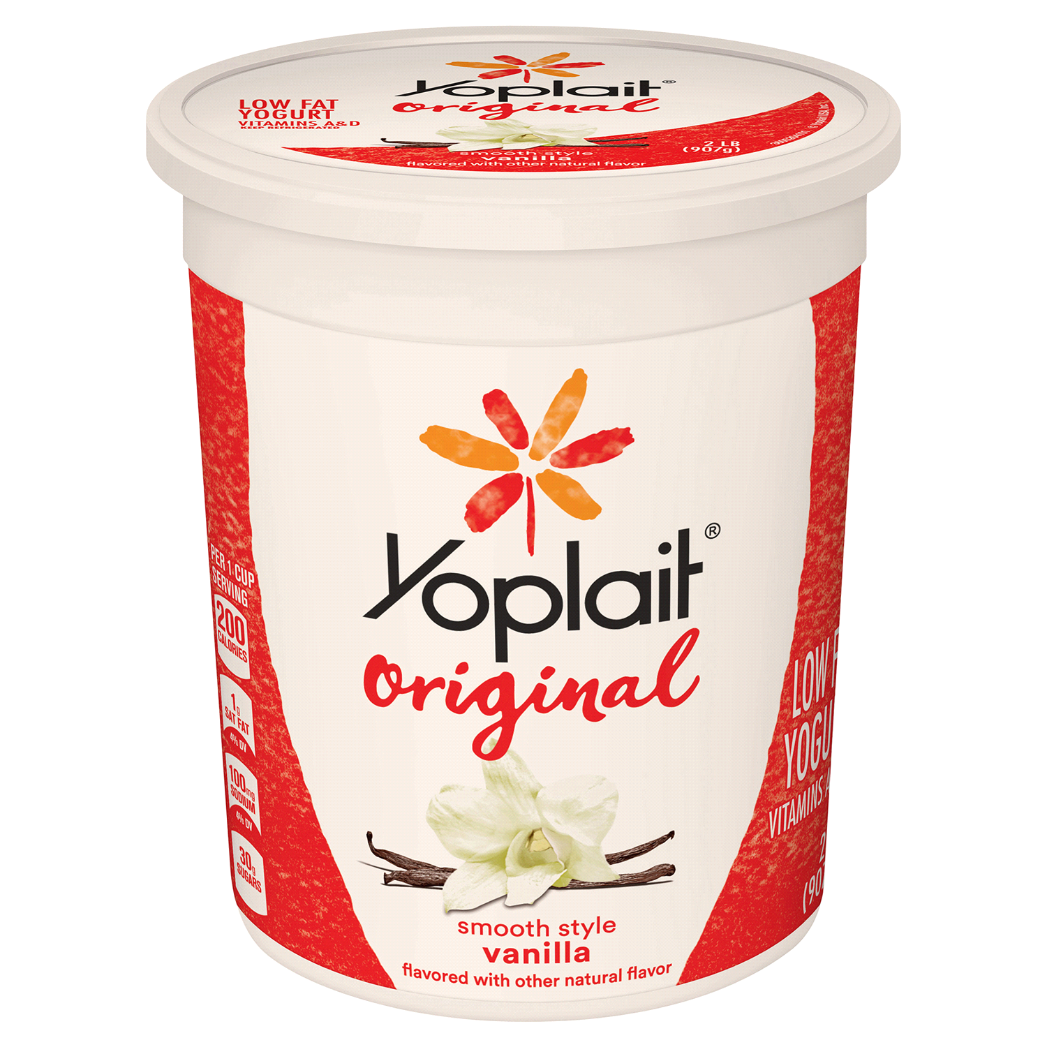 slide 1 of 1, Yoplait Original Smooth Style Vanilla Low Fat Yogurt, 32 OZ Yogurt Tub, 2 lb