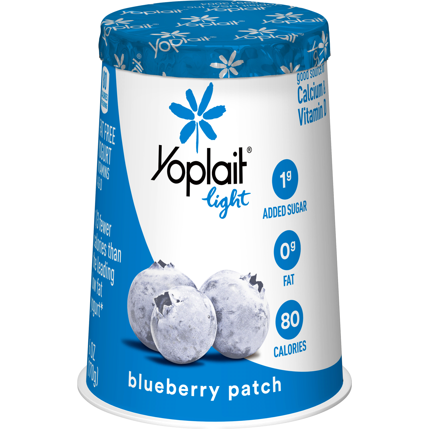 slide 1 of 2, Yoplait Light Blueberry Patch Fat Free Yogurt Cup, Gluten Free Snack, 6 oz, 6 oz