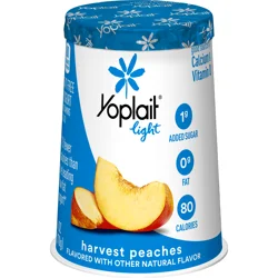 Yoplait Light Harvest Peach Fat Free Yogurt, 6 OZ Yogurt Cup