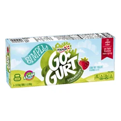 Go-Gurt Simply Go-GURT Strawberry Kids Low Fat Yogurt, Gluten Free, 2 oz Yogurt Tubes (8 Count)