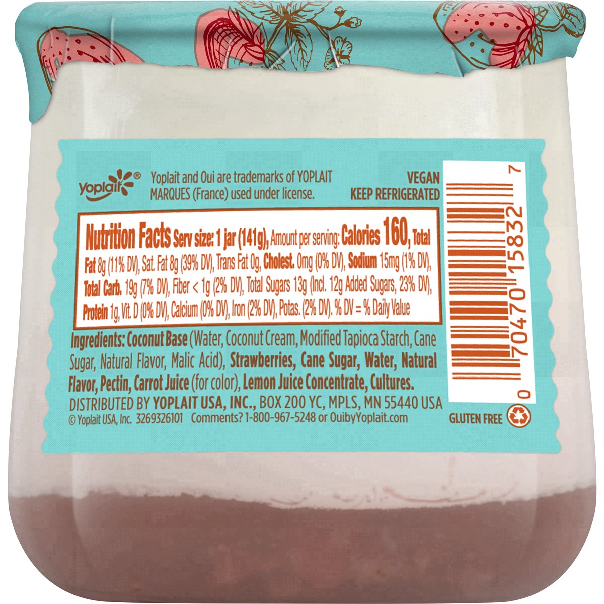 slide 2 of 2, Oui by Yoplait Strawberry Dairy Free Yogurt Alternative, 5 OZ Jar, 5 oz