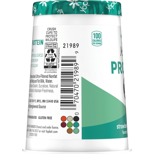 slide 24 of 29, Yoplait Protein Yogurt Cultured Dairy Snack Cup, Strawberry Cheesecake Flavored, Gluten Free Protein Snacks, 5.6 oz, 5.6 oz
