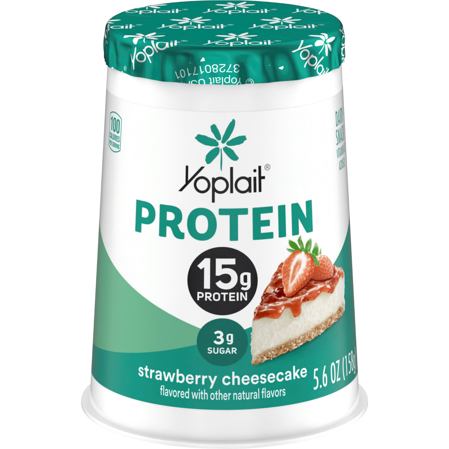 slide 1 of 5, Yoplait Protein Yogurt Cultured Dairy Snack Cup, Strawberry Cheesecake Flavored, Gluten Free Protein Snacks, 5.6 oz, 5.6 oz
