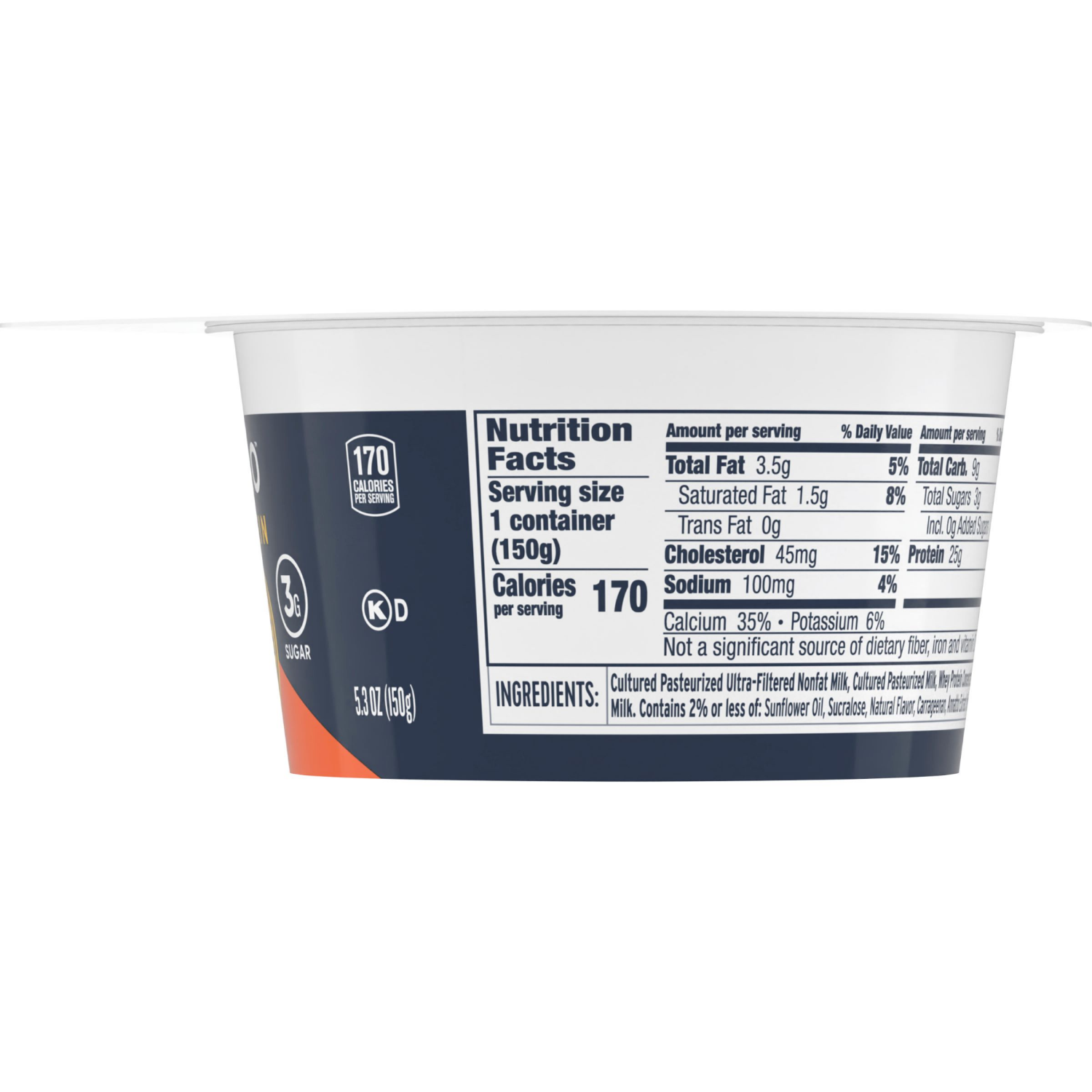 slide 3 of 4, ratio:Protein Peach Yogurt, 5.3 oz