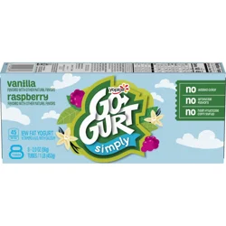 Go Gurt Vanilla And Raspberry Kids Low Fat Yogurt Tubes