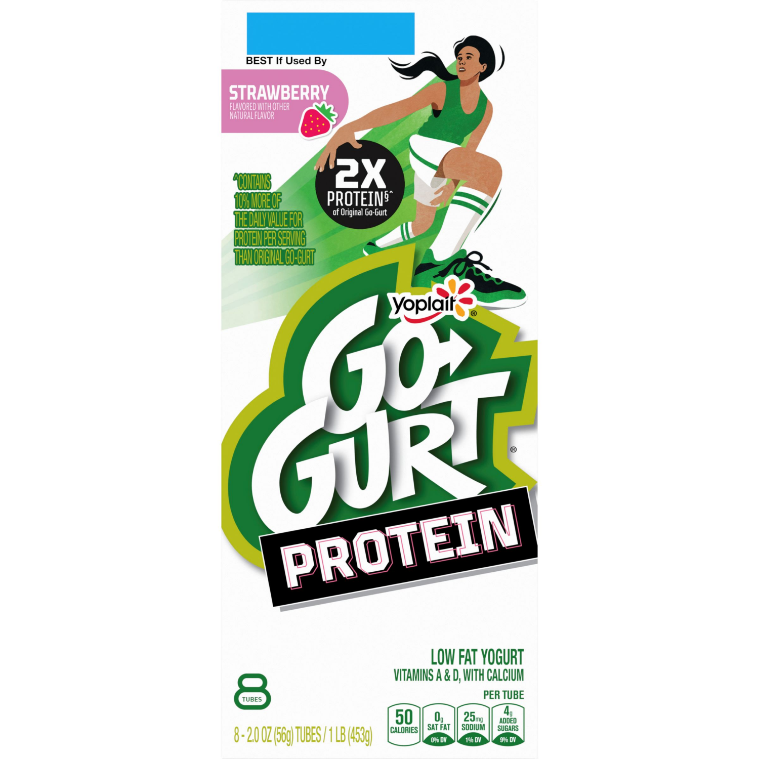 slide 2 of 4, Go-Gurt Protein Strawberry Yogurt Tubes, 8-2 Oz Tubes, 16 oz
