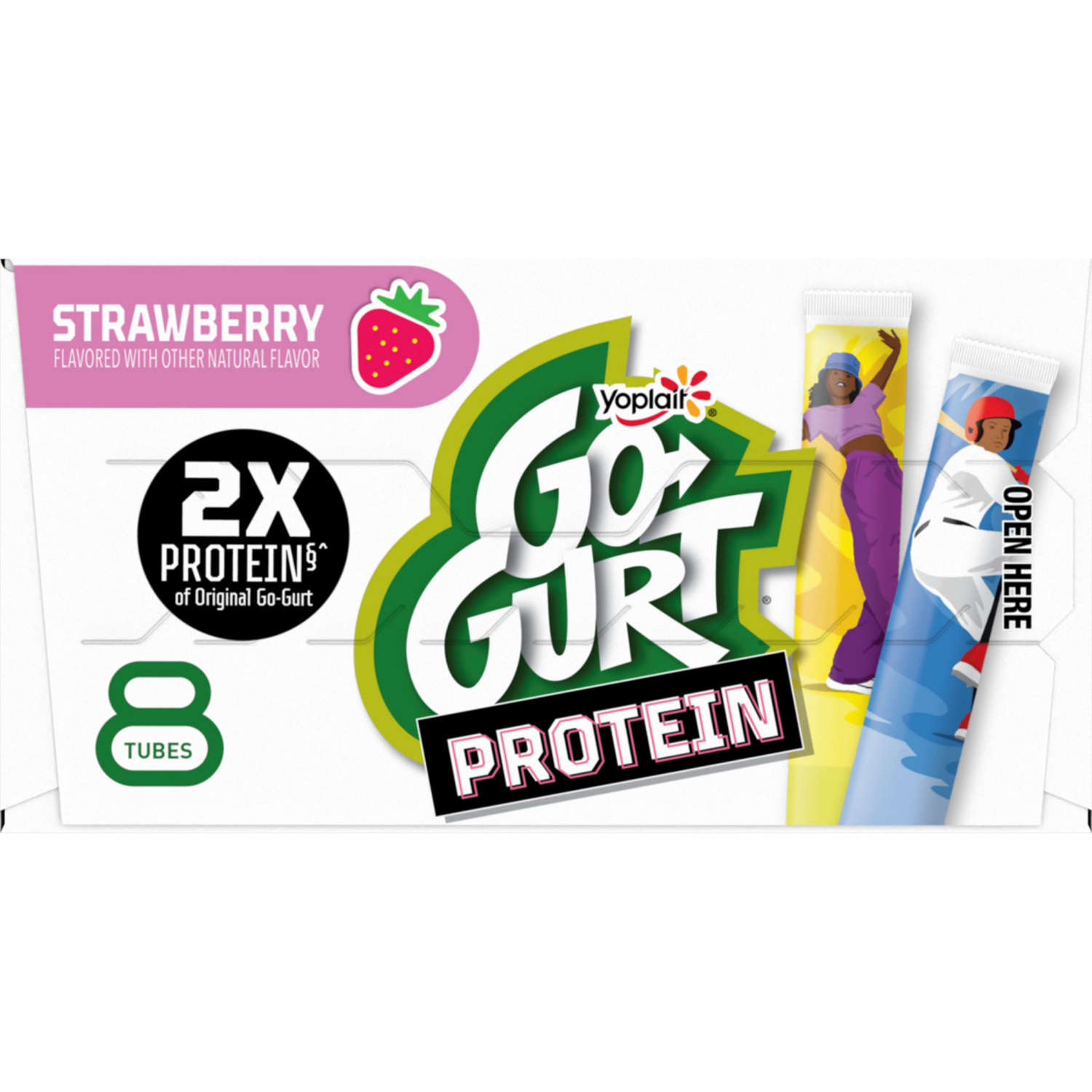 slide 3 of 4, Go-Gurt Protein Strawberry Yogurt Tubes, 8-2 Oz Tubes, 16 oz