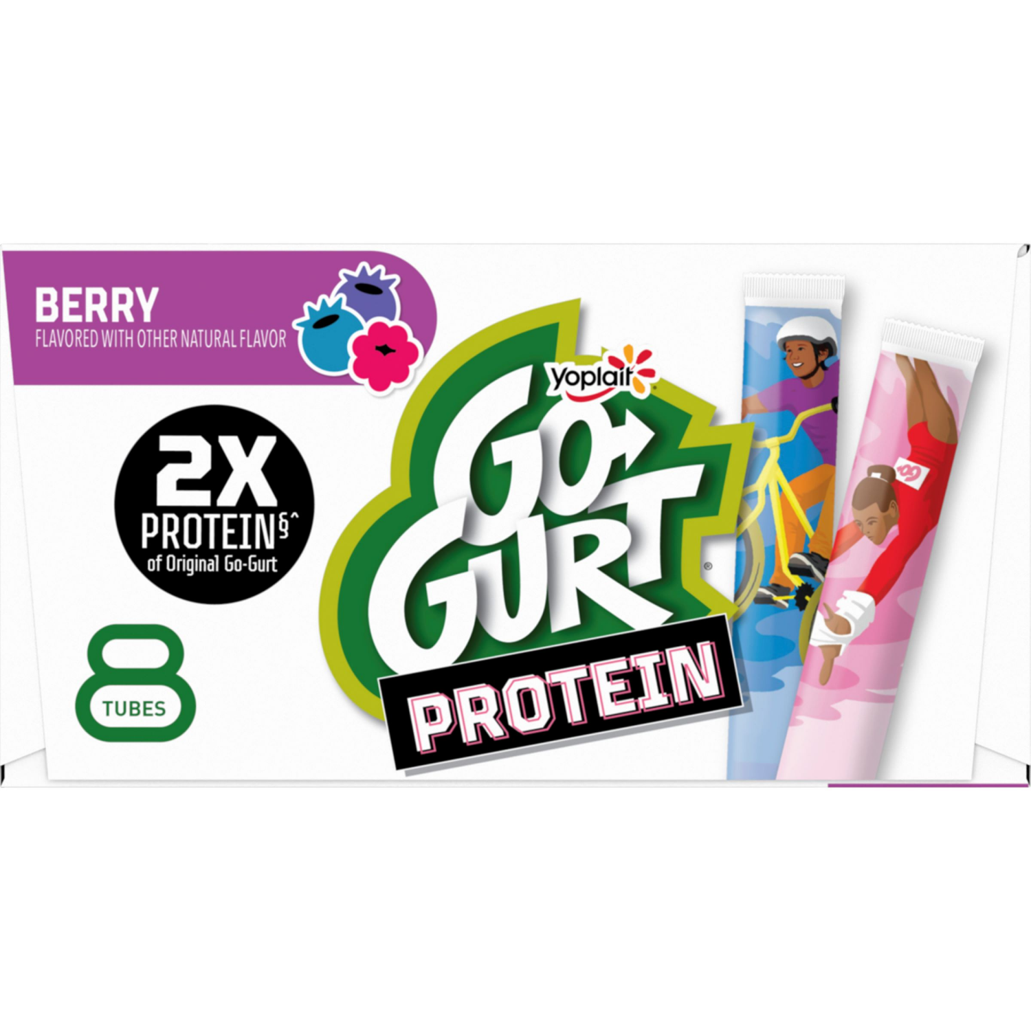 slide 2 of 4, Go-gurt Protein Berry Yogurt Tubes 8 Count - 16 OZ, 16 oz