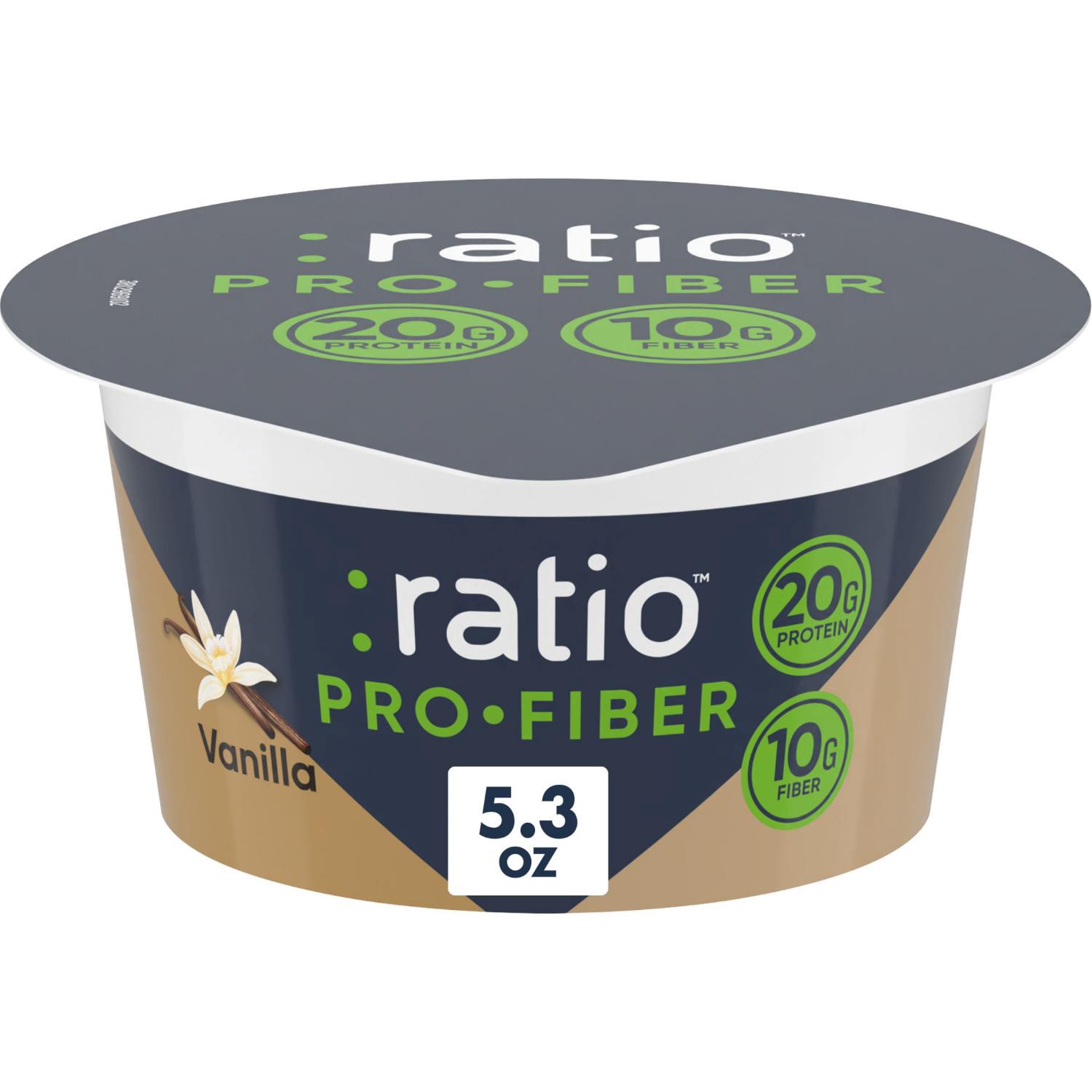 slide 1 of 8, Ratio Pro Fiber Vanilla Yogurt, 5.3 oz
