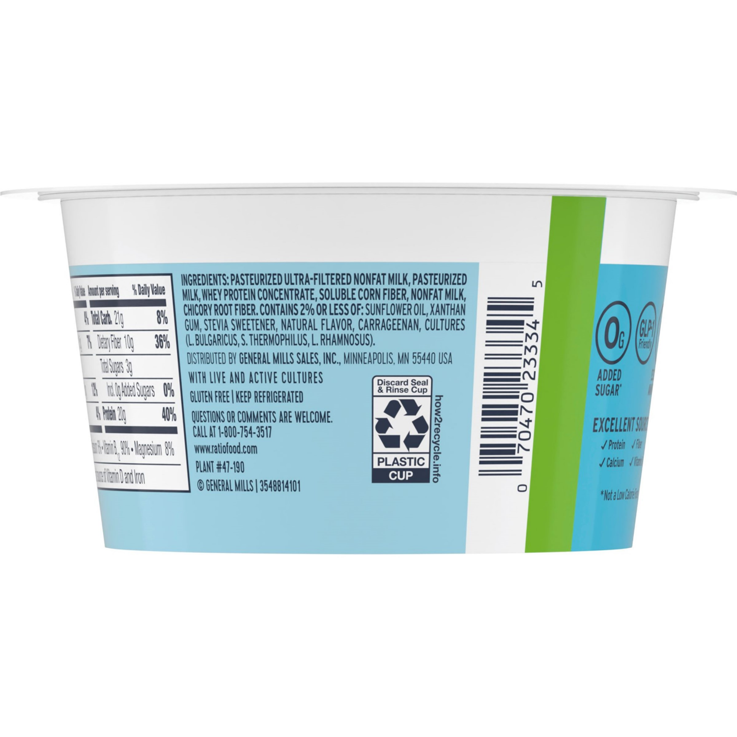 slide 2 of 6, :ratio Pro Fiber Pina Colada Yogurt Cultured Dairy Snack, 5.3 Oz, 5.3 oz