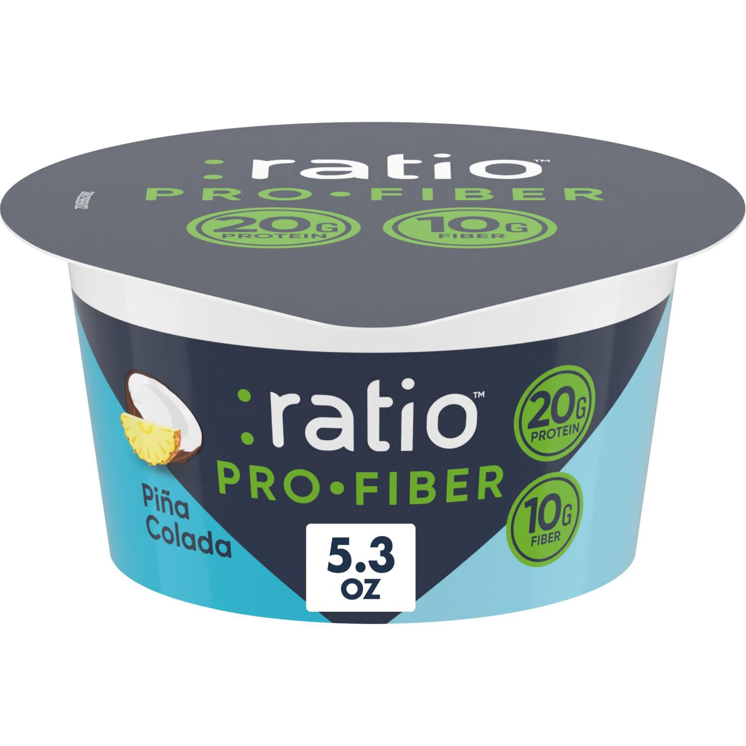 slide 1 of 8, :ratio Pro Fiber Pina Colada Yogurt Cultured Dairy Snack, 5.3 Oz, 5.3 oz