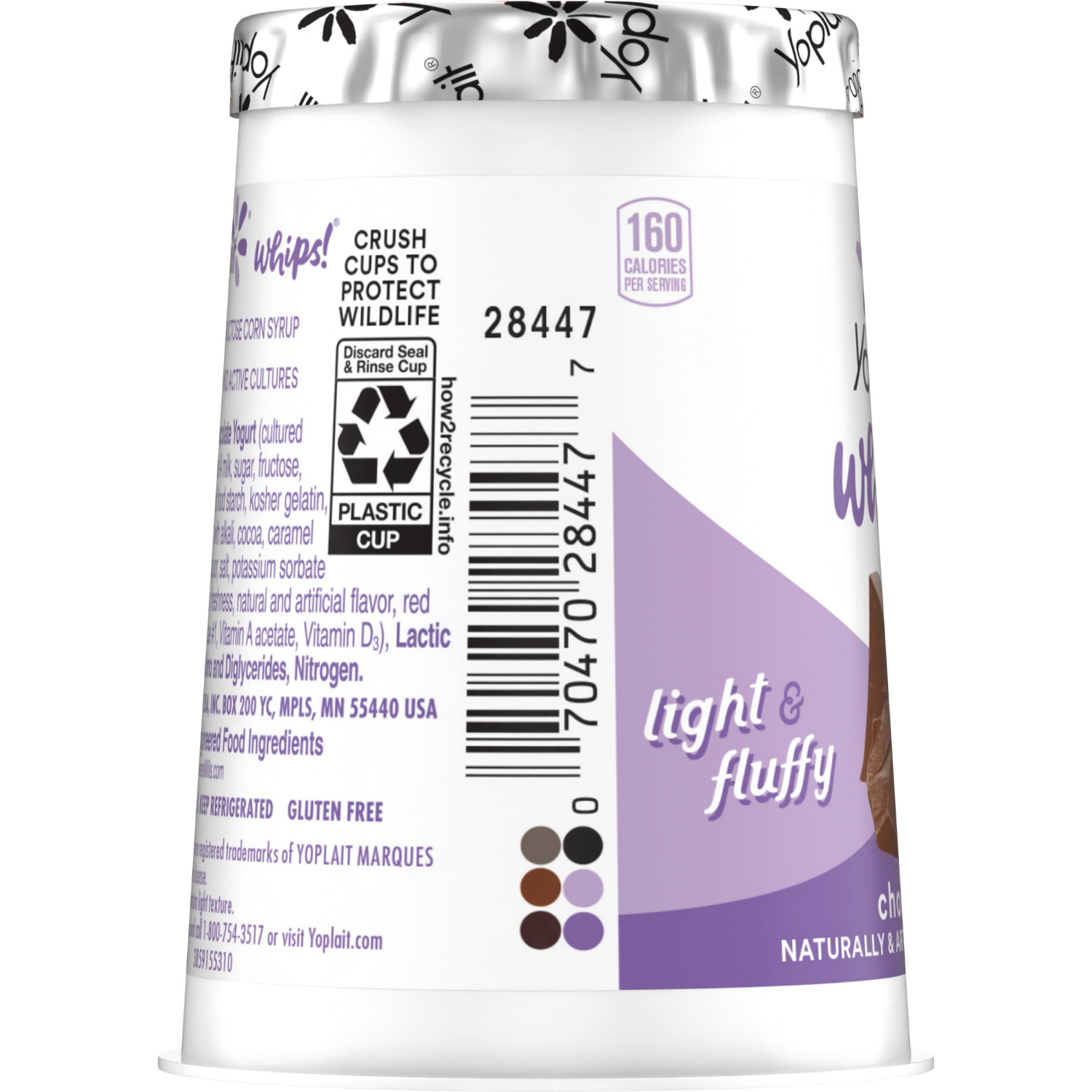 slide 3 of 4, Yoplait Whips Yogurt Mousse, Chocolate Flavored, Gluten Free Snack, 4 OZ Yogurt Cup, 4 oz