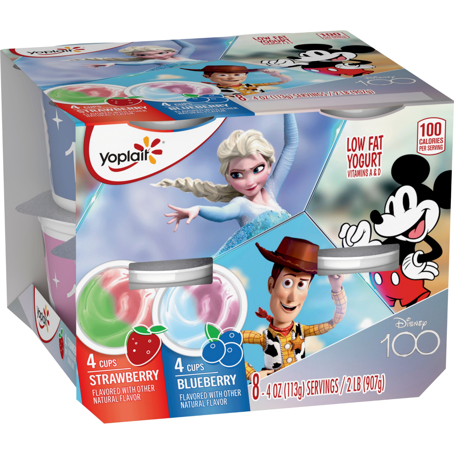 slide 4 of 5, Yoplait Low Fat Kids Yogurt, Disney Frozen Variety Pack, Gluten Free Snacks, 8 Yogurt Cups, 8 ct