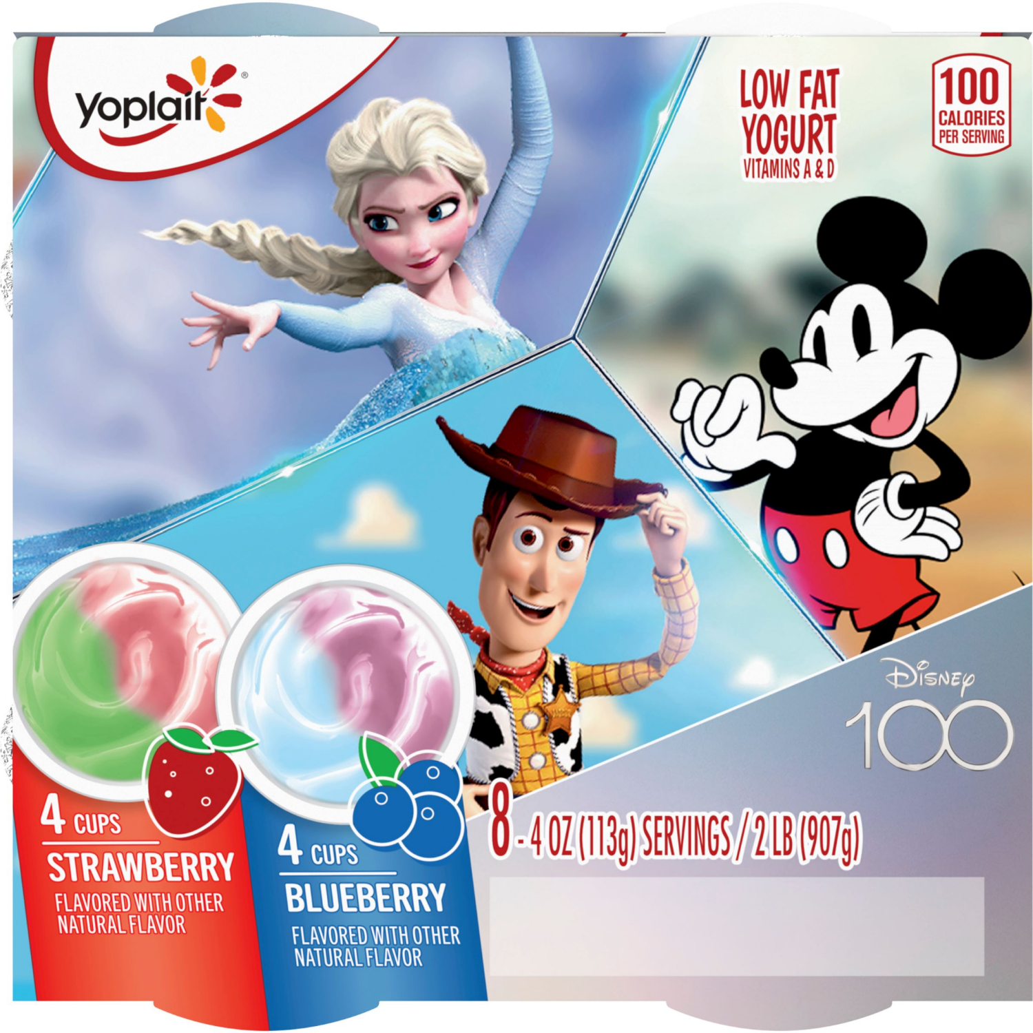 slide 5 of 5, Yoplait Low Fat Kids Yogurt, Disney Frozen Variety Pack, Gluten Free Snacks, 8 Yogurt Cups, 8 ct