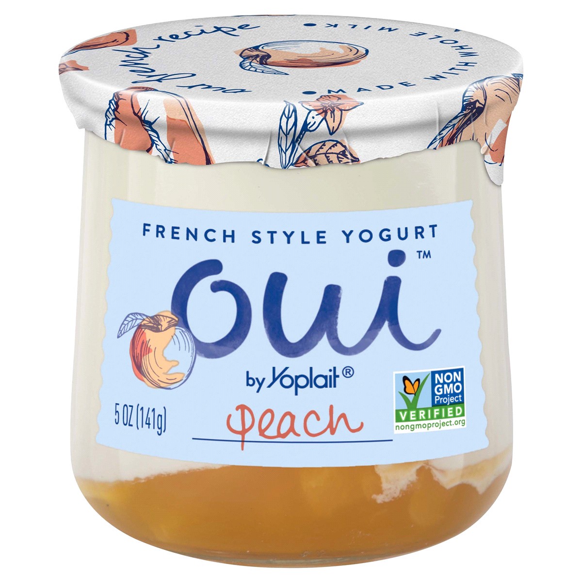 slide 1 of 1, Oui by Yoplait French Style Peach Whole Milk Yogurt- 5 oz, 5 oz