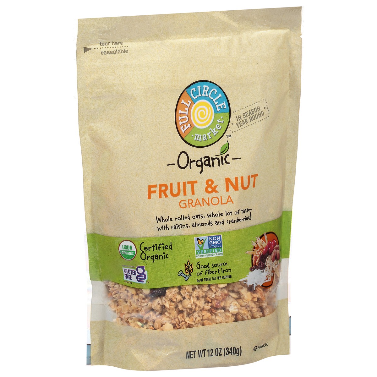 slide 2 of 9, Full Circle Market Organic Fruit & Nut Granola 12 oz, 12 oz