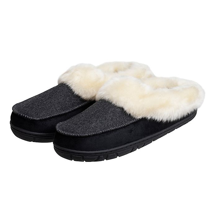 slide 1 of 1, Loft Living Size Large Women's Memory Foam Thick Cuff Slippers - Grey, 1 ct