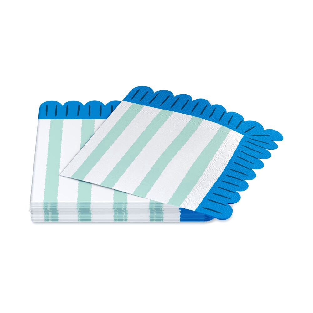 slide 2 of 3, American Greetings Beverage Napkins Light Green Stripes, 20 ct