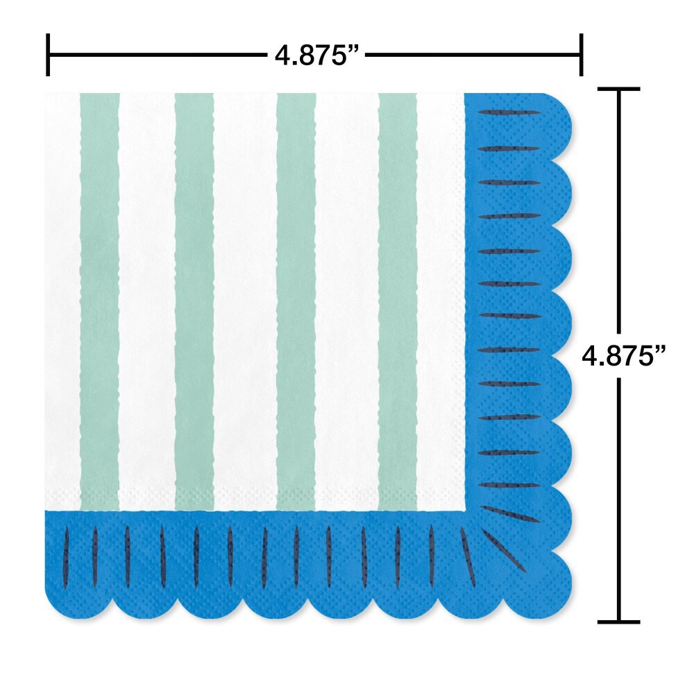 slide 3 of 3, American Greetings Beverage Napkins Light Green Stripes, 20 ct