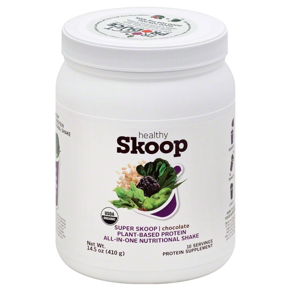 slide 1 of 1, Healthy Skoop Organic Protein Powder - Chocolate, 15.9 oz