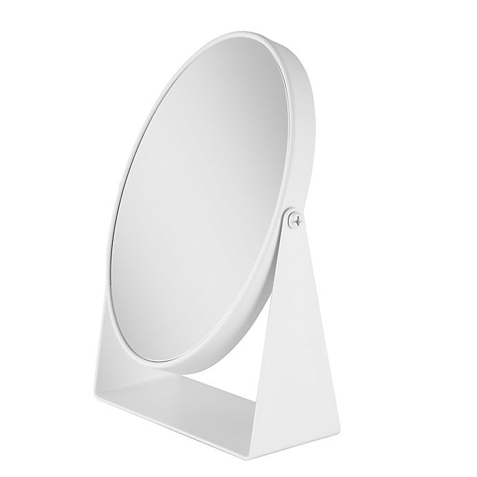 slide 2 of 3, Zadro 1x/5x Two-Sided Oval Vanity Mirror - White, 1 ct