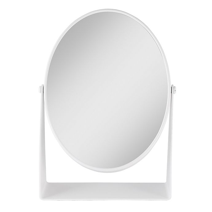 slide 1 of 3, Zadro 1x/5x Two-Sided Oval Vanity Mirror - White, 1 ct