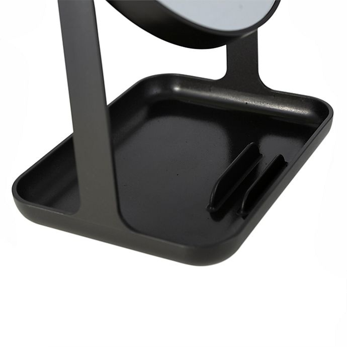 slide 3 of 6, Zadro Bondi Dual-Sided Vanity Mirror with Accessory Tray and Phone Holder - Black, 1 ct