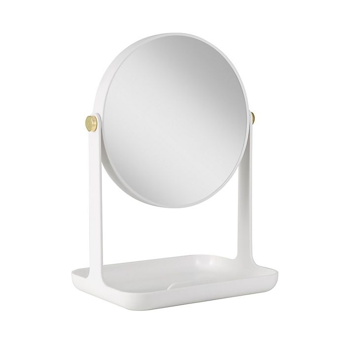 slide 5 of 6, Zadro Bondi Dual-Sided Vanity Mirror with Accessory Tray and Phone Holder - White, 1 ct