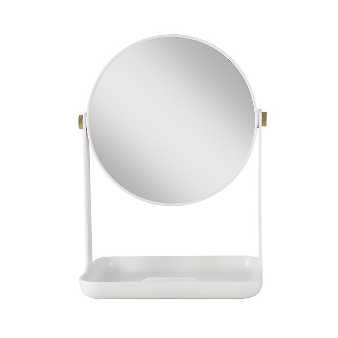 slide 1 of 6, Zadro Bondi Dual-Sided Vanity Mirror with Accessory Tray and Phone Holder - White, 1 ct