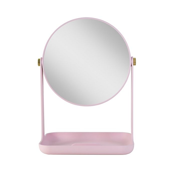 slide 1 of 9, Zadro Bondi Dual-Sided Vanity Mirror with Accessory Tray and Phone Holder - Rose Quartz, 1 ct