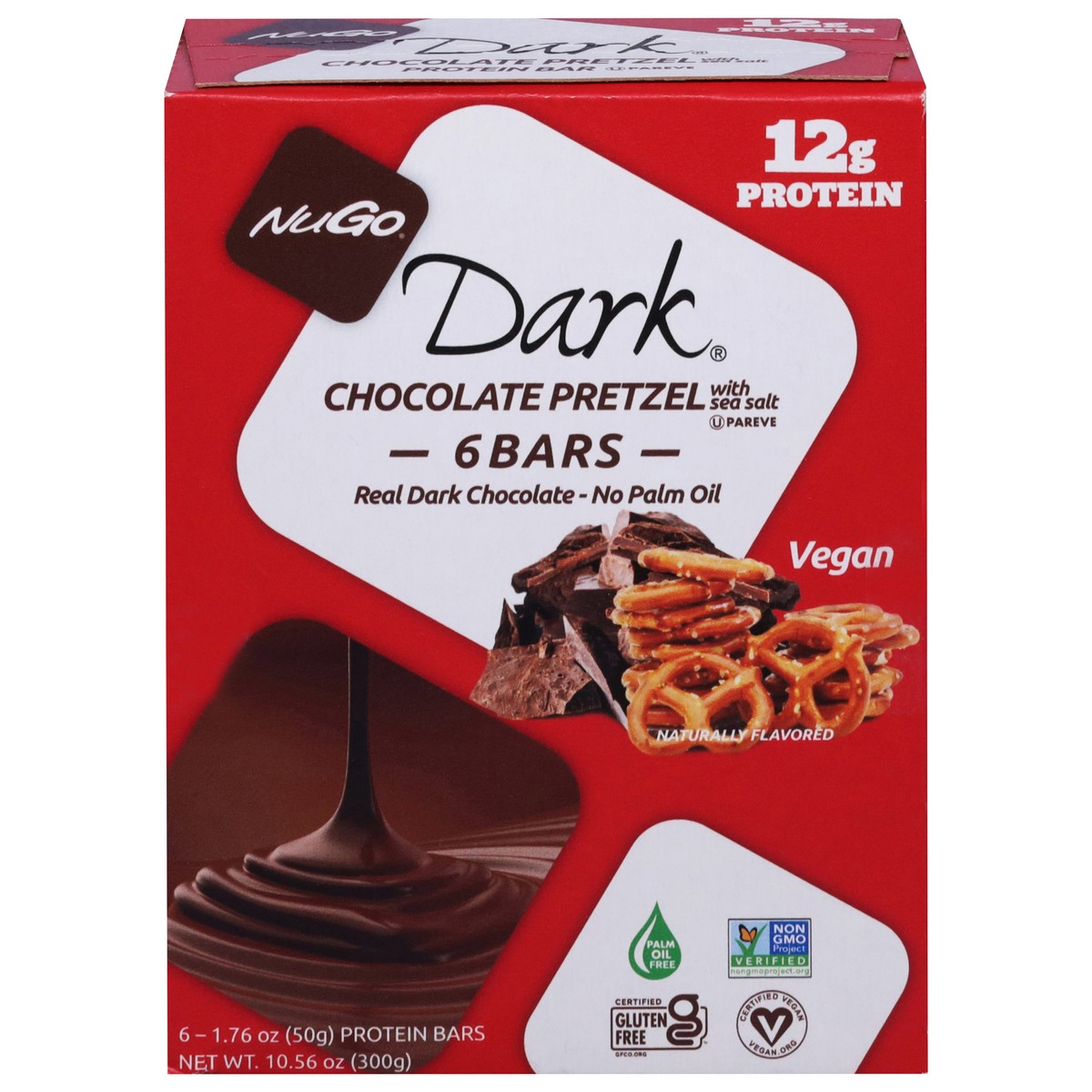 slide 1 of 4, NuGo Dark Chocolate Pretzel Protein Bar 6ct, 6 ct