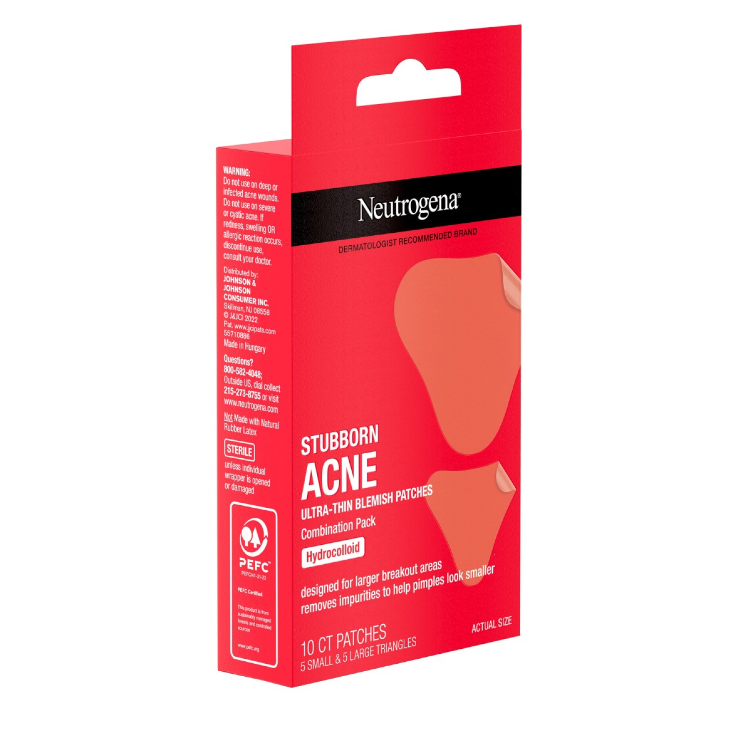 slide 5 of 6, Neutrogena Stubborn Acne Hydrocolloid Patches, 2 Sizes, 10 Patches, 10 ct