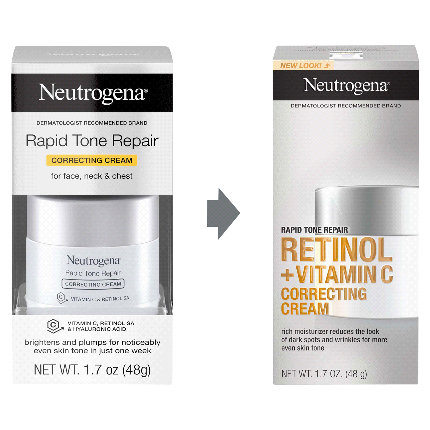 slide 5 of 5, Neutrogena Rapid Tone Repair Retinol + Vitamin C Correcting Cream, 1.7 Oz, 1.7 oz