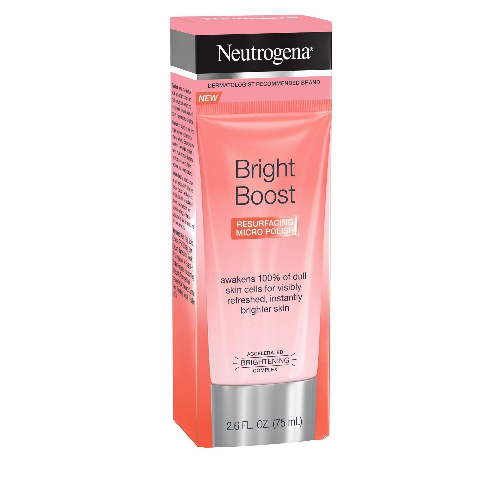 slide 7 of 12, Neutrogena Bright Boost Resurfacing Micro Polish Facial Exfoliator with Glycolic and Mandelic AHAs, Gentle Skin Resurfacing Face Cleanser for Bright & Smooth Skin, 2.6 fl. oz, 2.6 oz