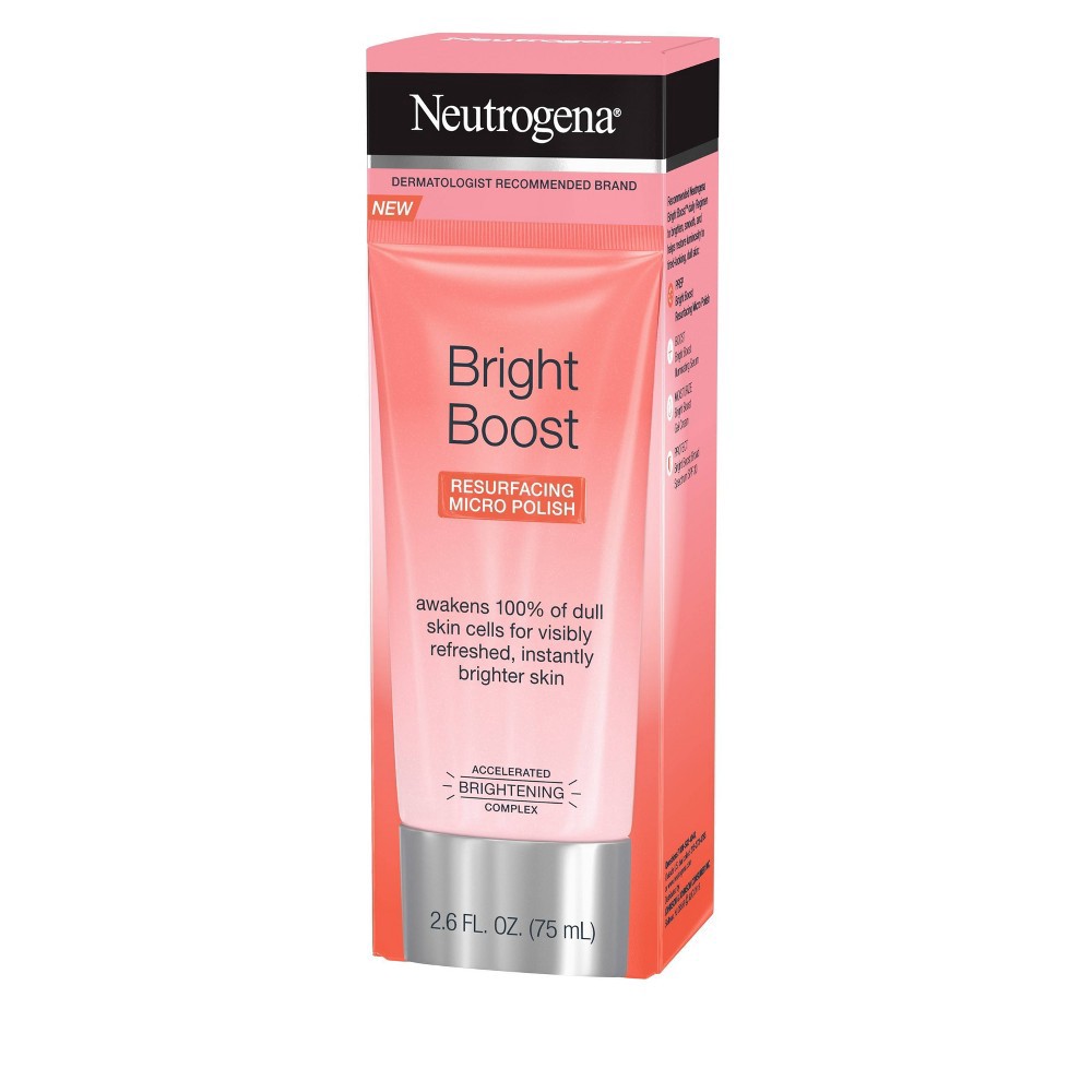 slide 8 of 12, Neutrogena Bright Boost Resurfacing Micro Polish Facial Exfoliator with Glycolic and Mandelic AHAs, Gentle Skin Resurfacing Face Cleanser for Bright & Smooth Skin, 2.6 fl. oz, 2.6 oz