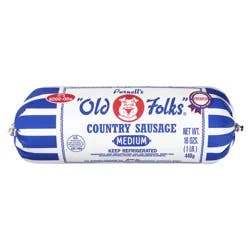 Purnell's "Old Folks" Medium Country Sausage Chub, 16 oz