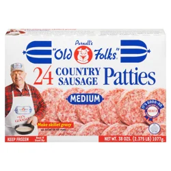 Purnell's "Old Folks" Medium Sausage Patties, 24 ct, 38 oz