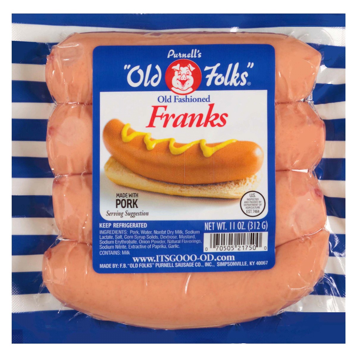 slide 1 of 9, PURNELLS OLD FOLKS Purnell's "Old Folks" Old Fashioned Franks, 11 oz, 11 oz