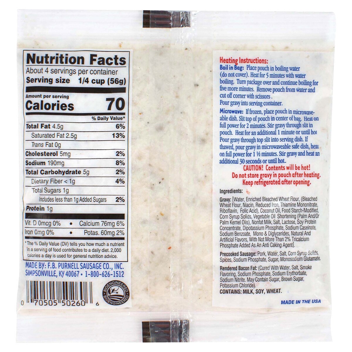 slide 2 of 2, Purnell Gravy Sausage, 8 oz