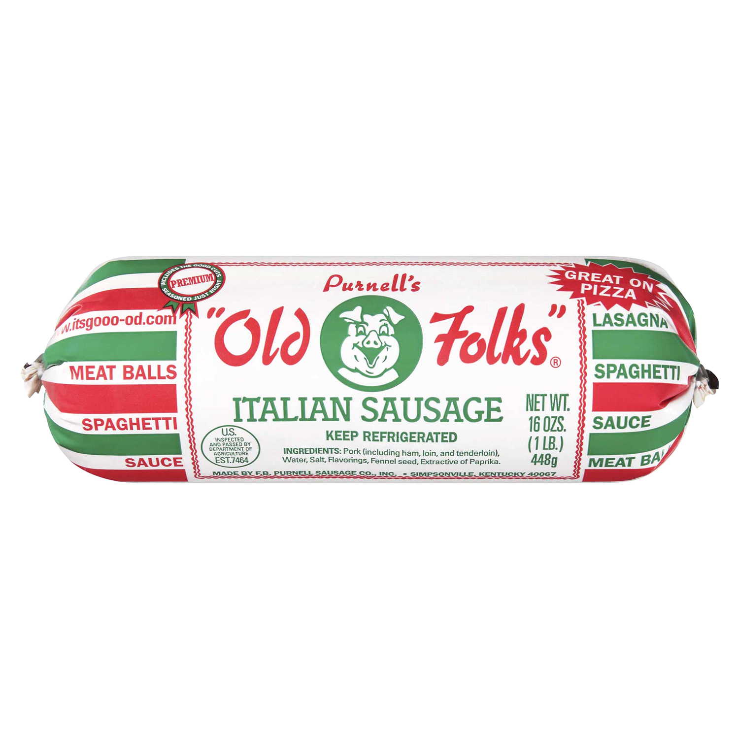 slide 1 of 2, Purnell's "Old Folks" Italian Sausage, 16 oz, 16 oz