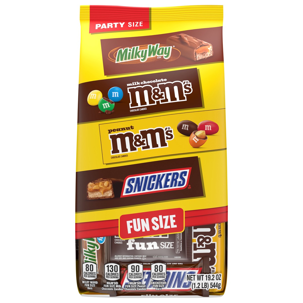 slide 1 of 1, Mars M&M's, Snickers & Milky Way Chocolate Candy Variety Mix , Party Size - 19.2 Oz Bulk Bag, 19.2 oz