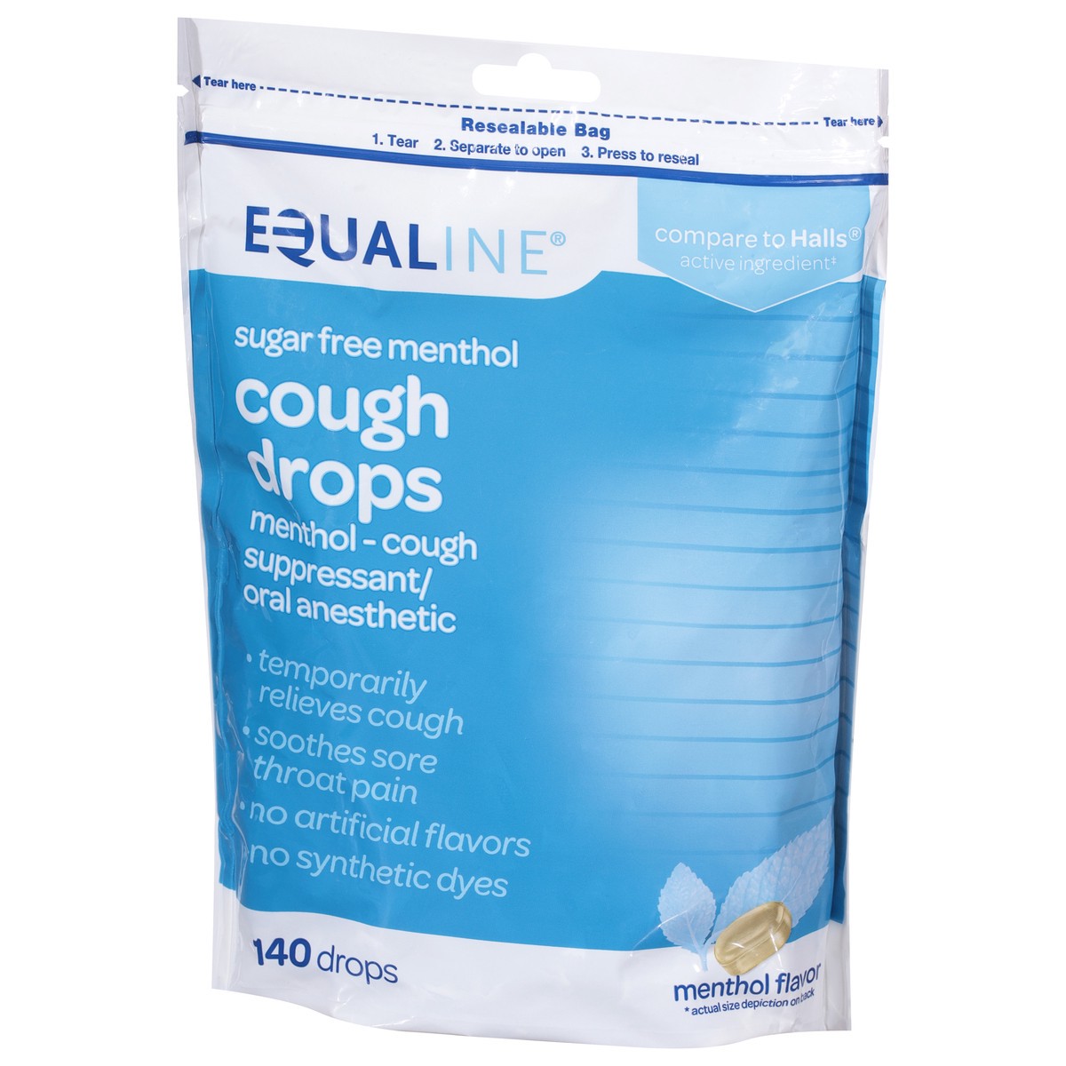 slide 10 of 12, Equaline Sugar Free Menthol Flavor Cough Drops 140 ea, 140 ct