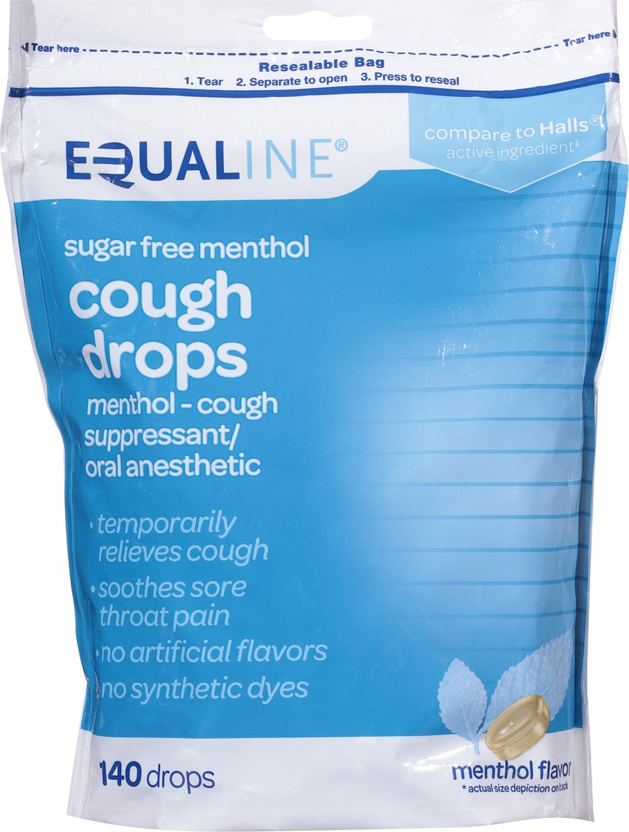 slide 11 of 12, Equaline Sugar Free Menthol Flavor Cough Drops 140 ea, 140 ct