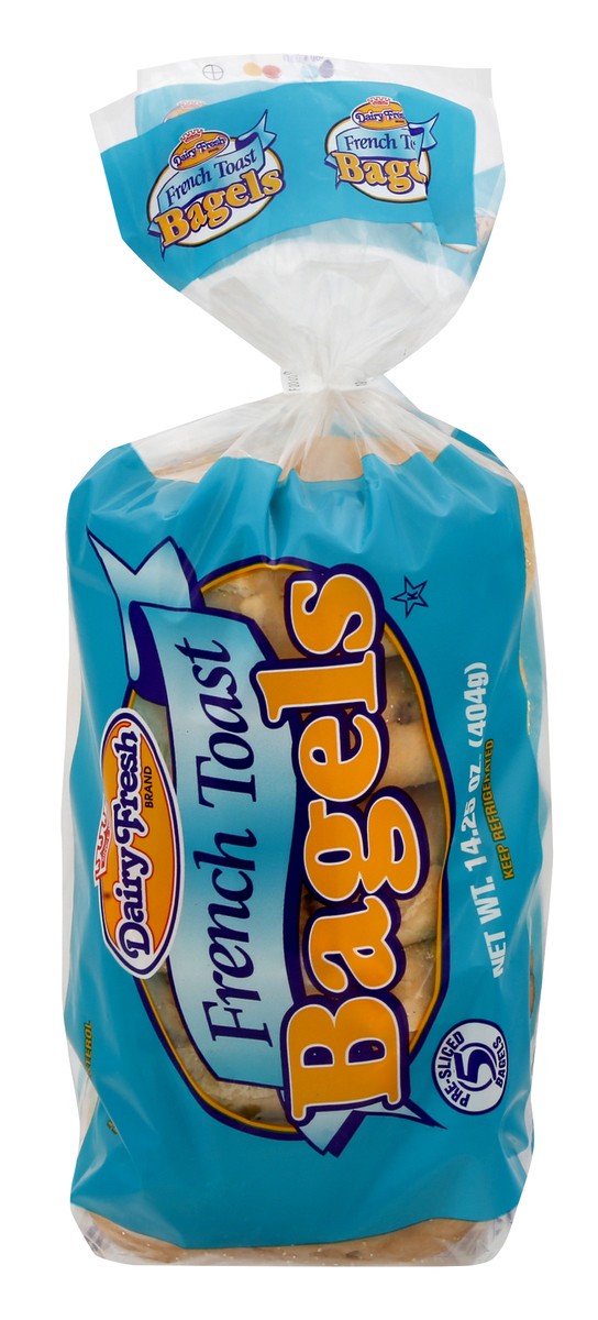 slide 7 of 11, Dairy Fresh Pre-Sliced French Toast Bagels 5 ea, 14.25 ct